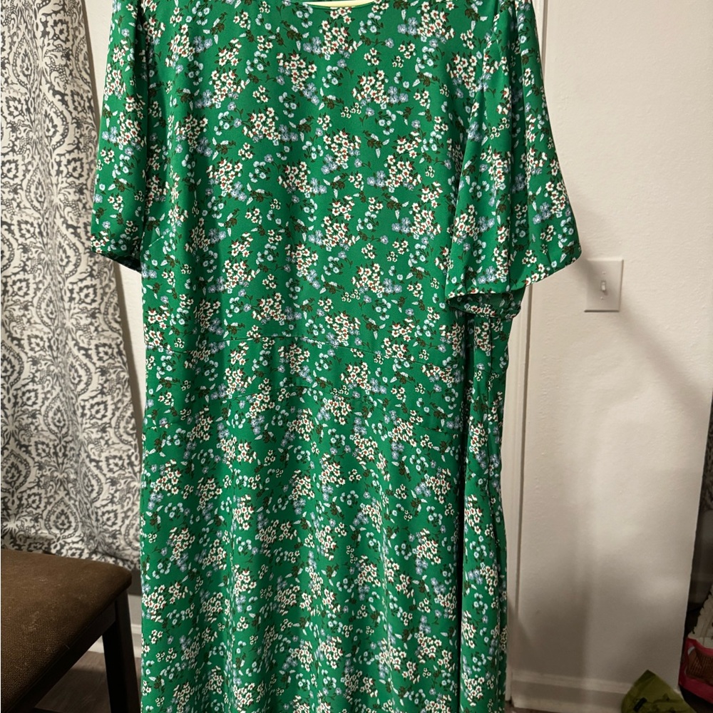Green floral dress from Loft size 18